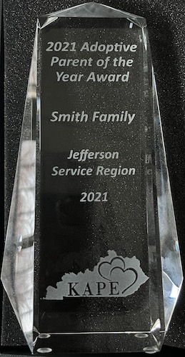 2021 Adoptive Parent of the Year Award awarded to the Smith Family